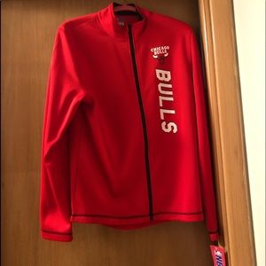 NBA bulls zip up jacket red
